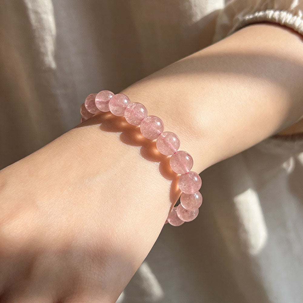 non-jewelry Decorative Strawberry Quartz Bracelet for Rose Quartz Style