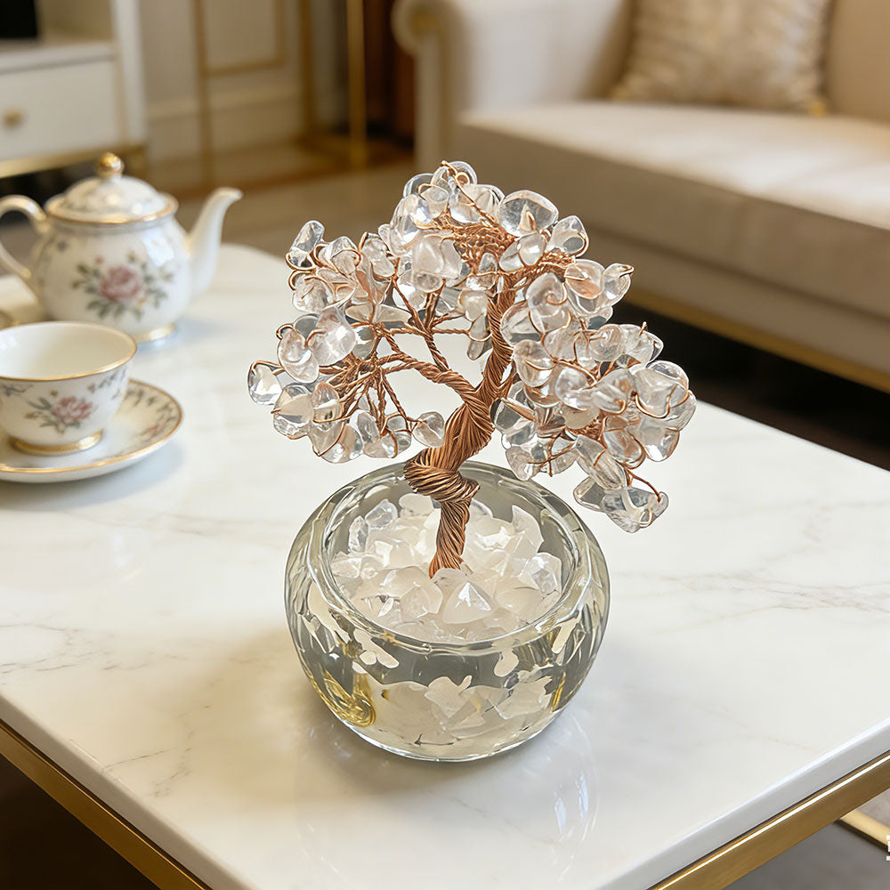 non-jewelry Rooted Clear-Tone Clear Quartz Crystal Tree