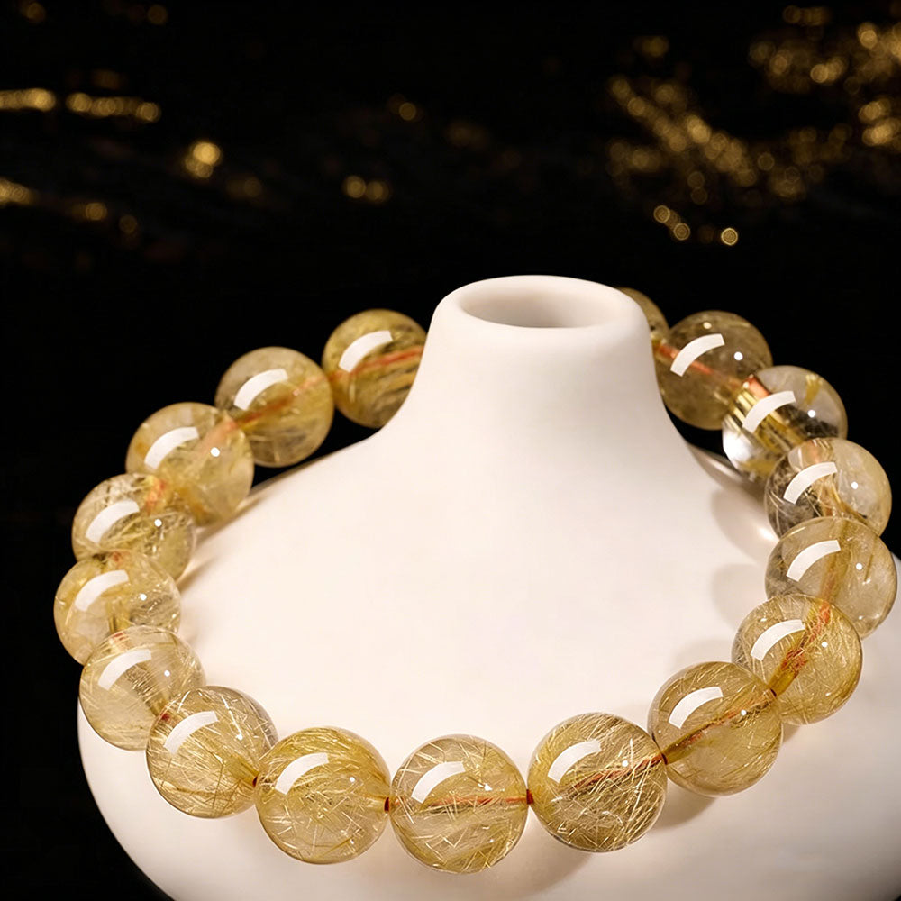 non-jewelry Decorative Gold Rutilated Quartz Rich Color Bracelet