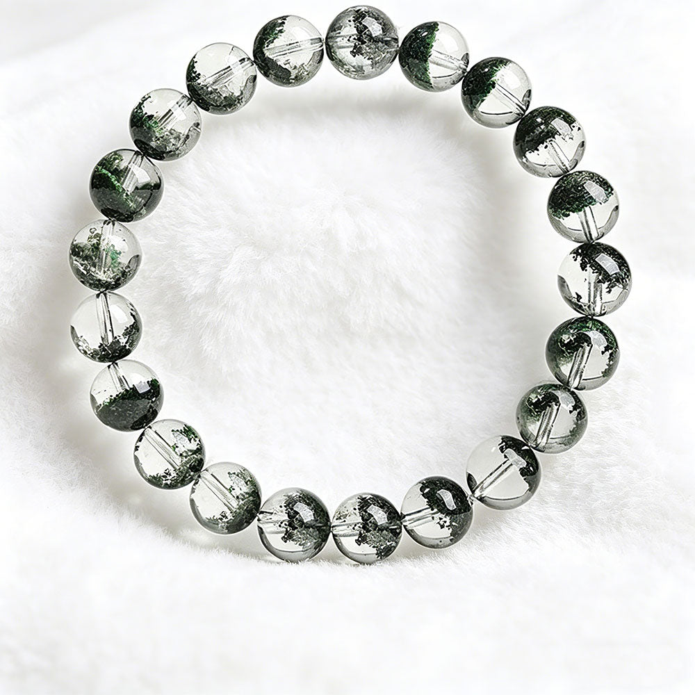 non-jewelry Green Phantom Quartz Statement Accessory Bracelet – Earth-Tone & Rich Color