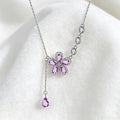 non-jewelry Multi-Stone Flower Pendant Necklace in 925 Silver