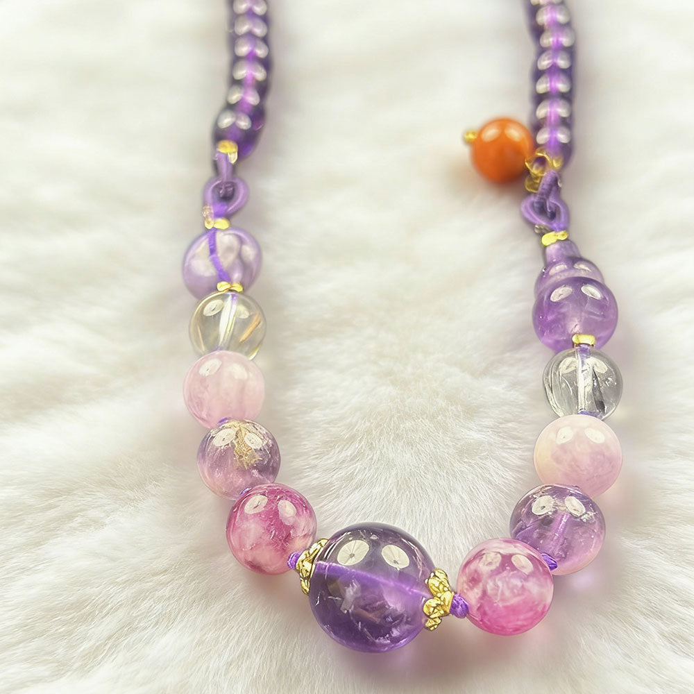 non-jewelry Decorative Amethyst & Rose Quartz Bracelet for Decorative Coordinated Styling