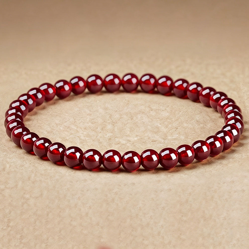 non-jewelry Garnet Statement Accessory Bracelet – Grounded Vibrant Color & Quiet Statement Style