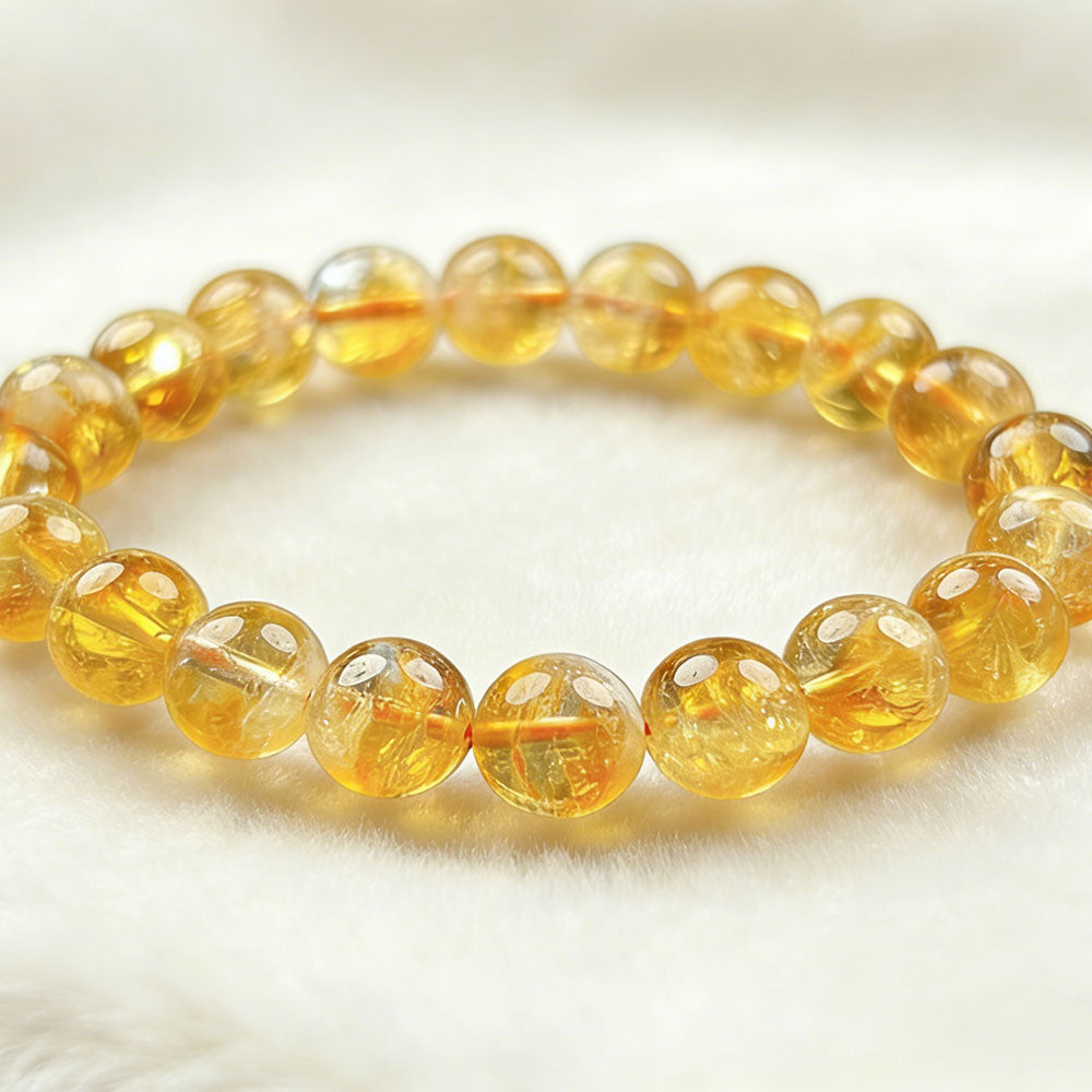 non-jewelry Decorative Golden Rutilated Quartz Bracelet for Decorative Clear-Tone