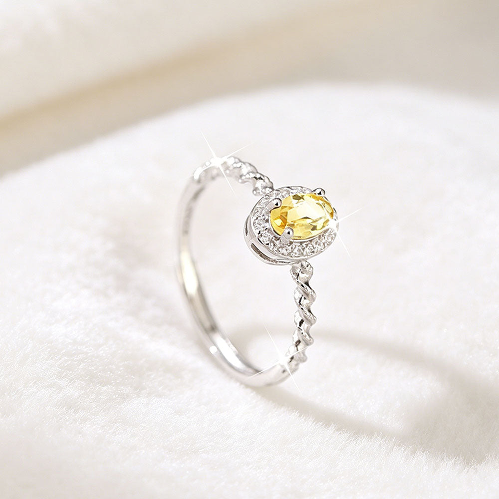 non-jewelry Crystal Statement Accessory Ring, Adjustable S925 Silver Halo for Style & Rich Color