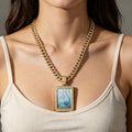 non-jewelry Virgin Mary & Baby Jesus Cuban Link Necklace