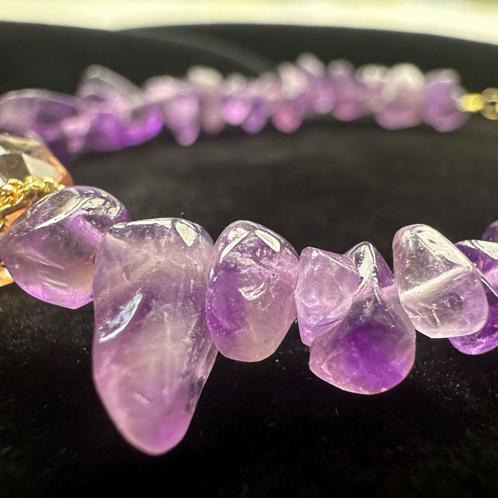 non-jewelry Amethyst Agate Chain Bracelet with Zinc Alloy Accents
