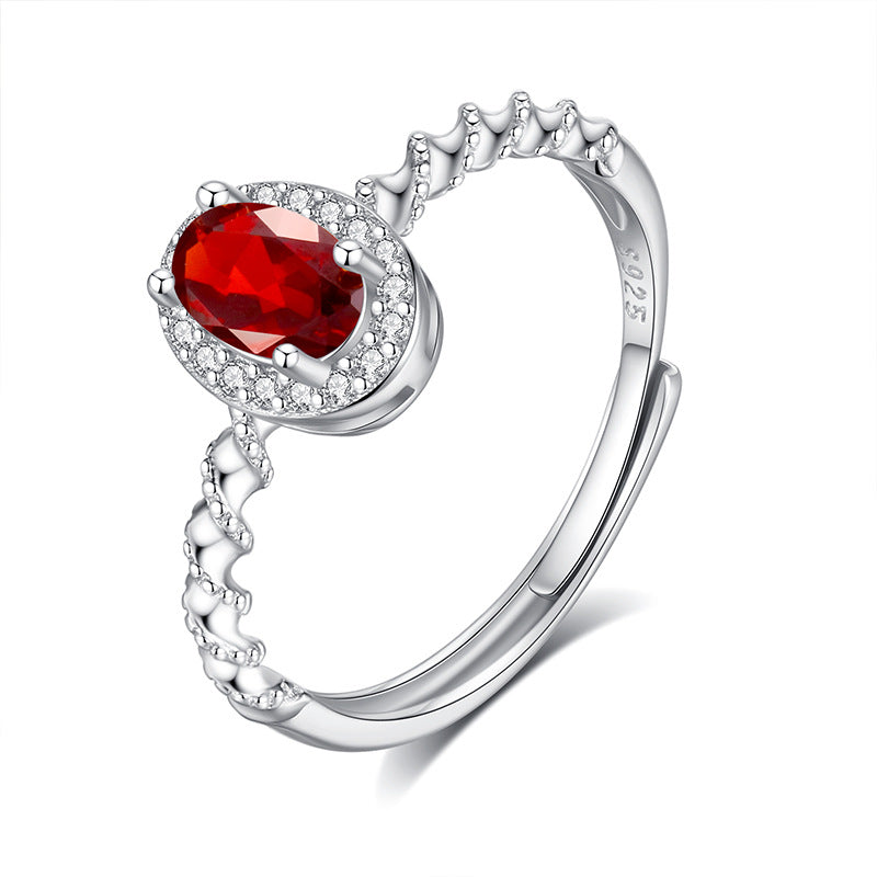 non-jewelry Crystal Statement Accessory Ring, Adjustable S925 Silver Halo for Style & Rich Color