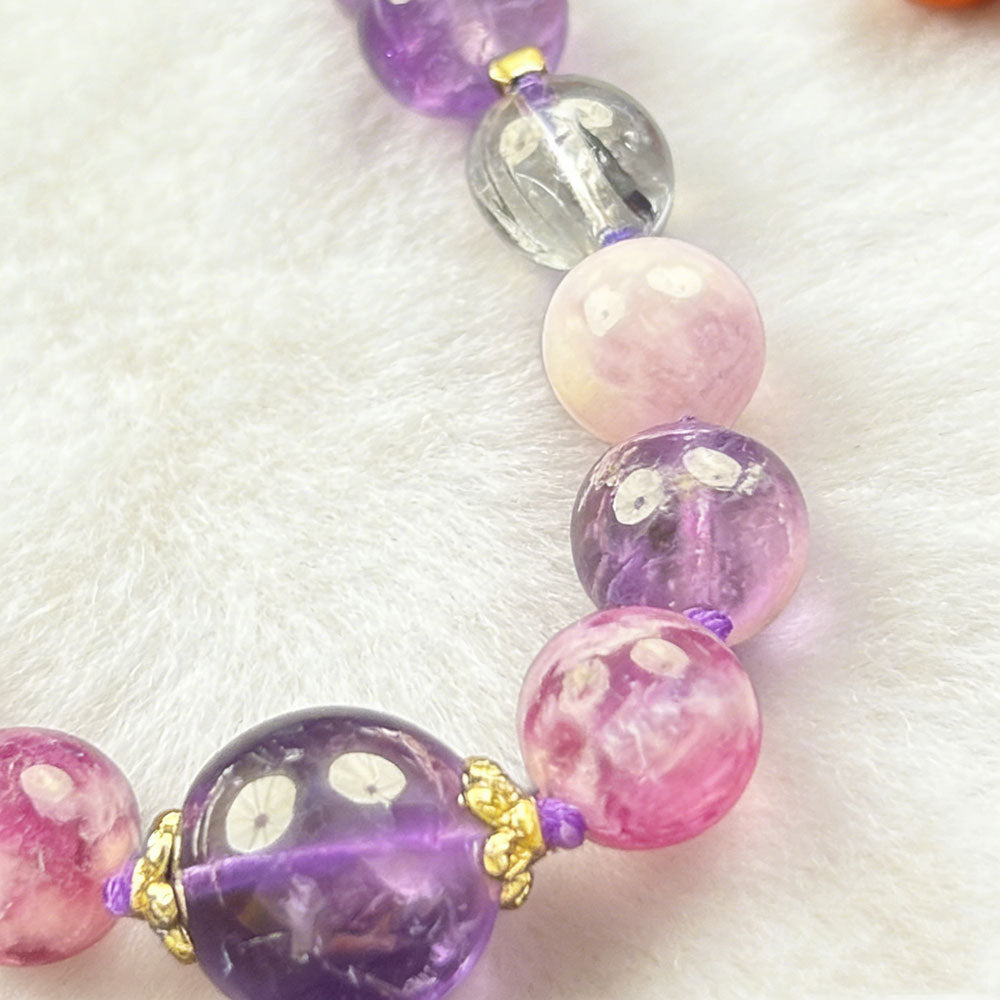 non-jewelry Decorative Amethyst & Rose Quartz Bracelet for Decorative Coordinated Styling