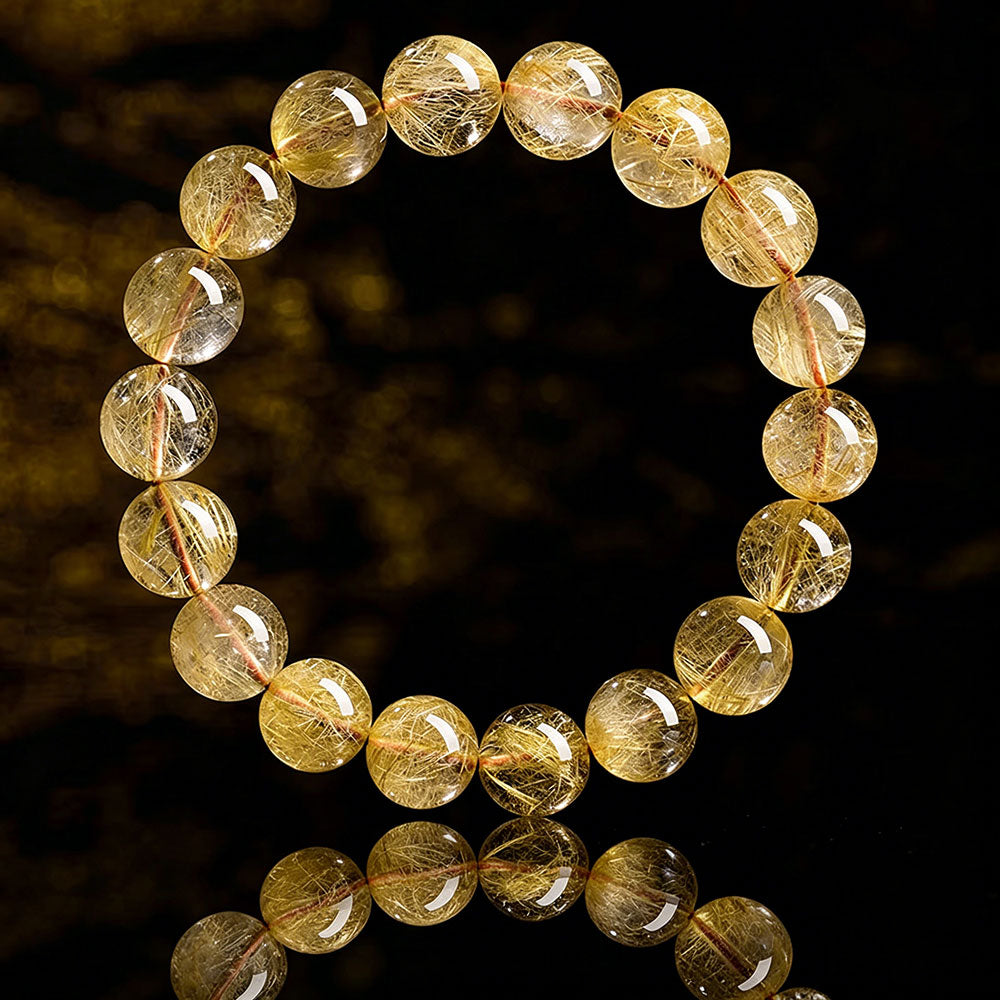non-jewelry Decorative Gold Rutilated Quartz Rich Color Bracelet