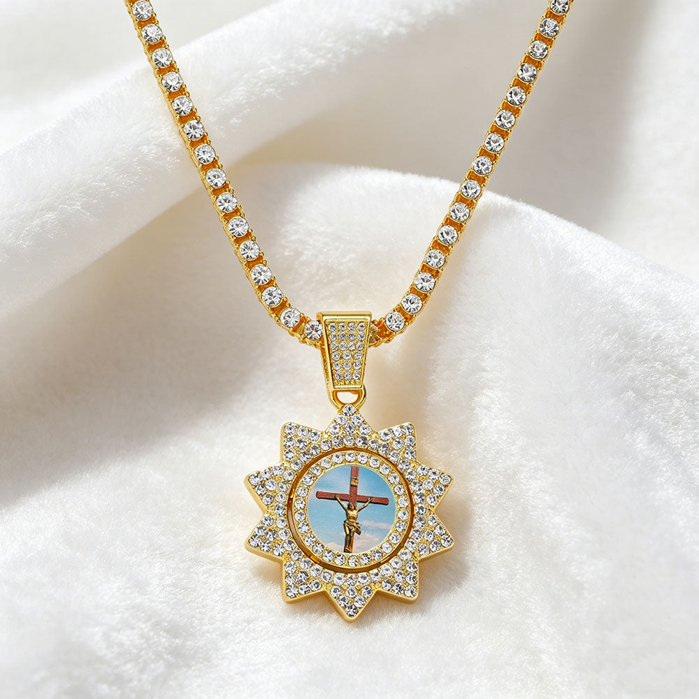 non-jewelry Faith-Inspired Cross Sunburst Pendant Necklace