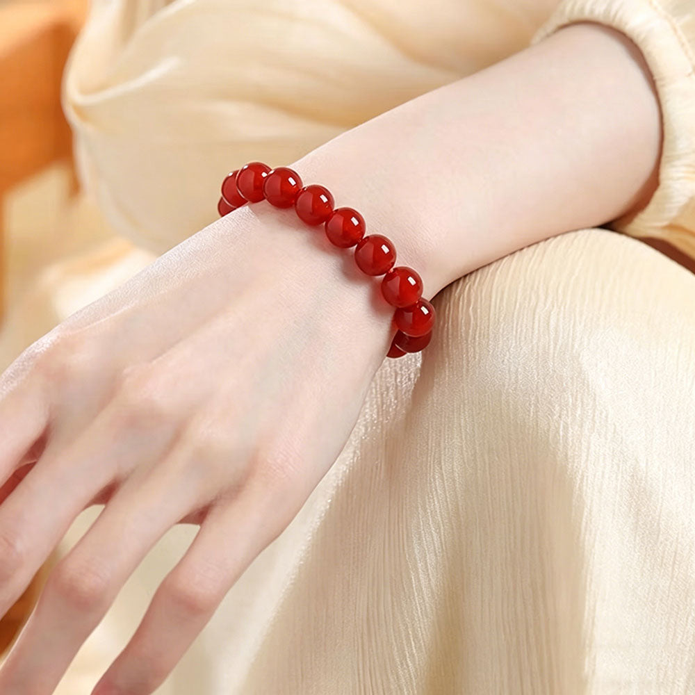non-jewelry Red Agate Statement Accessory Bracelet – Warm Vibrant Color & Statement Style