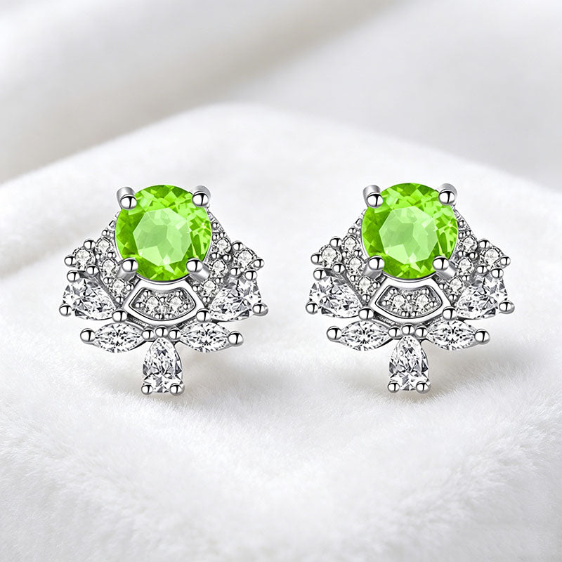 non-jewelry 925 Silver Drop Earrings with Natural Gemstones & Rhinestones