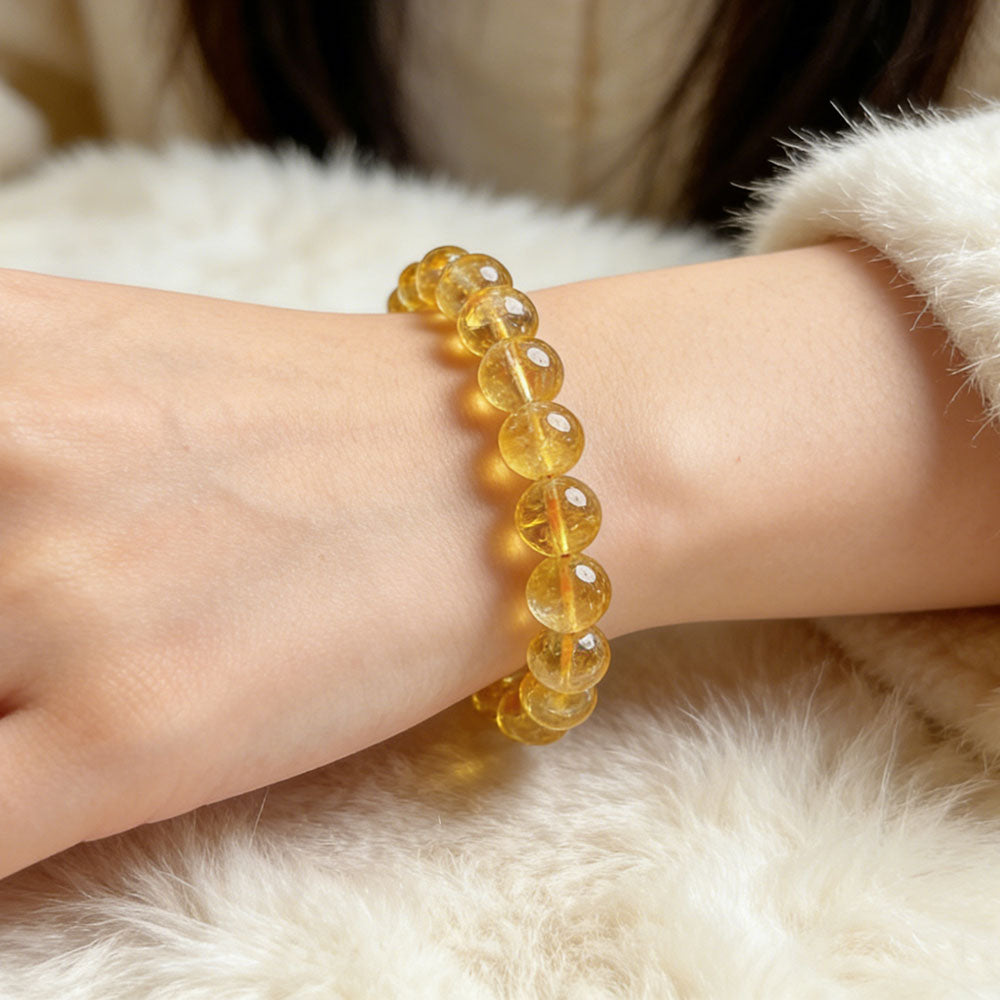 non-jewelry Decorative Golden Rutilated Quartz Bracelet for Decorative Clear-Tone