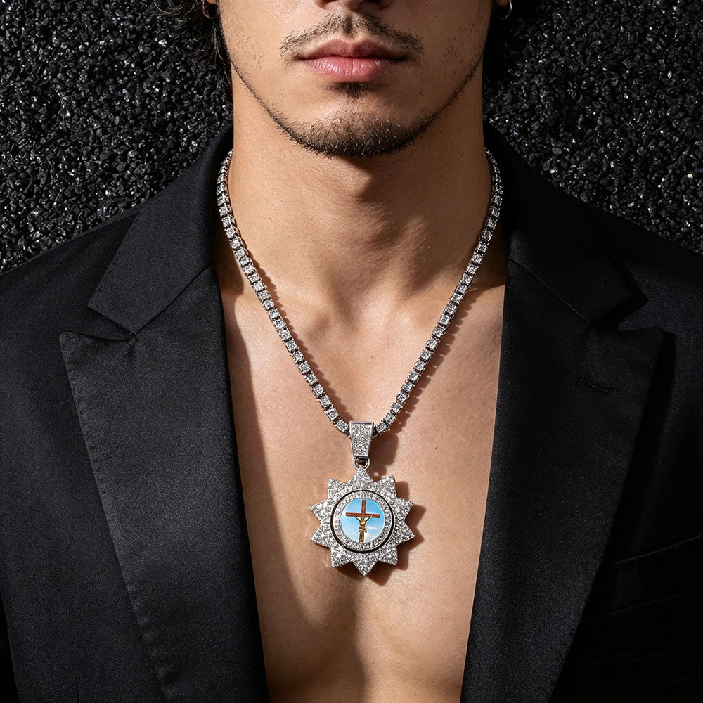 non-jewelry Faith-Inspired Cross Sunburst Pendant Necklace