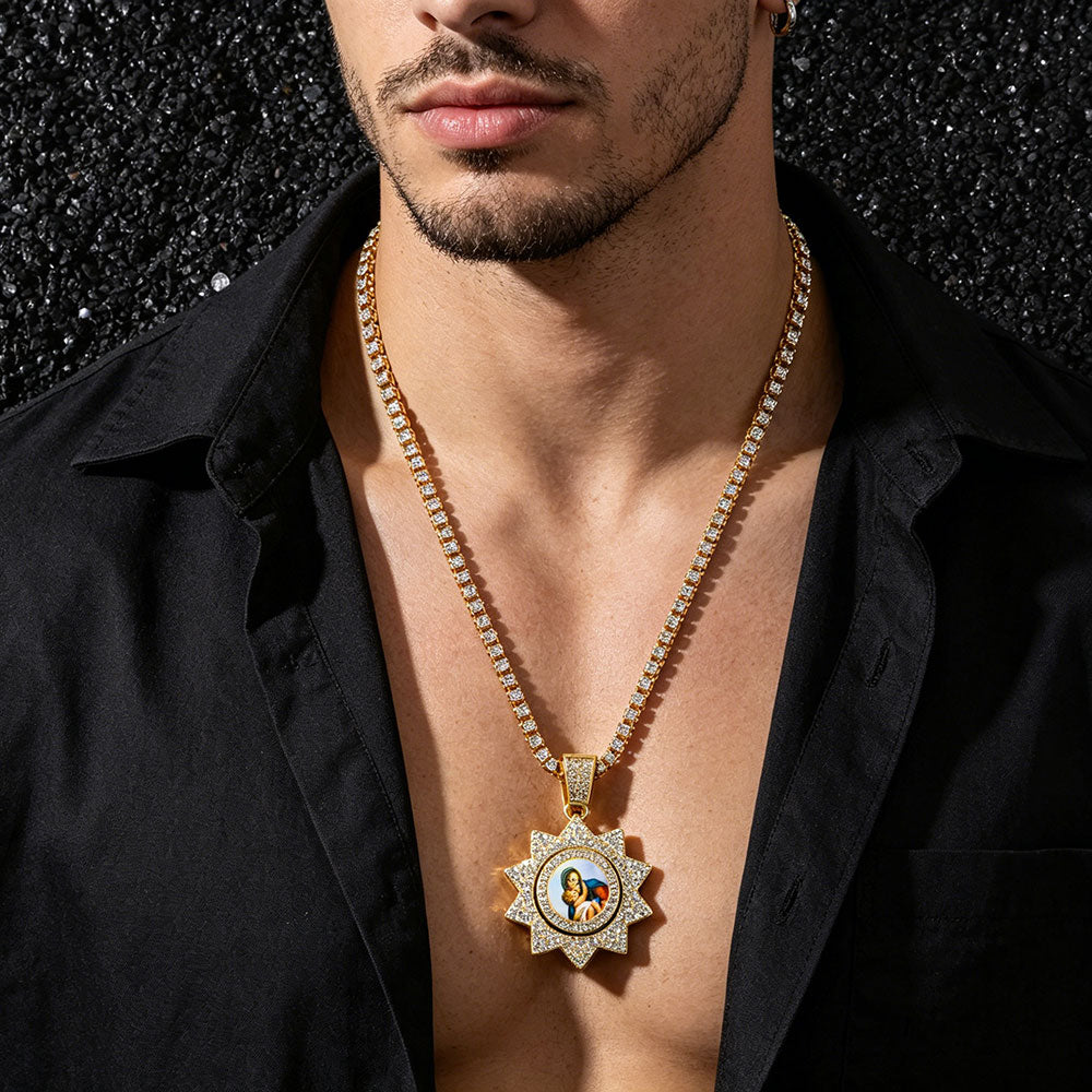 non-jewelry Faith-Inspired Madonna Sunburst Pendant Necklace