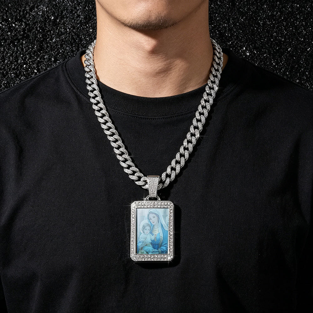non-jewelry Virgin Mary & Baby Jesus Cuban Link Necklace