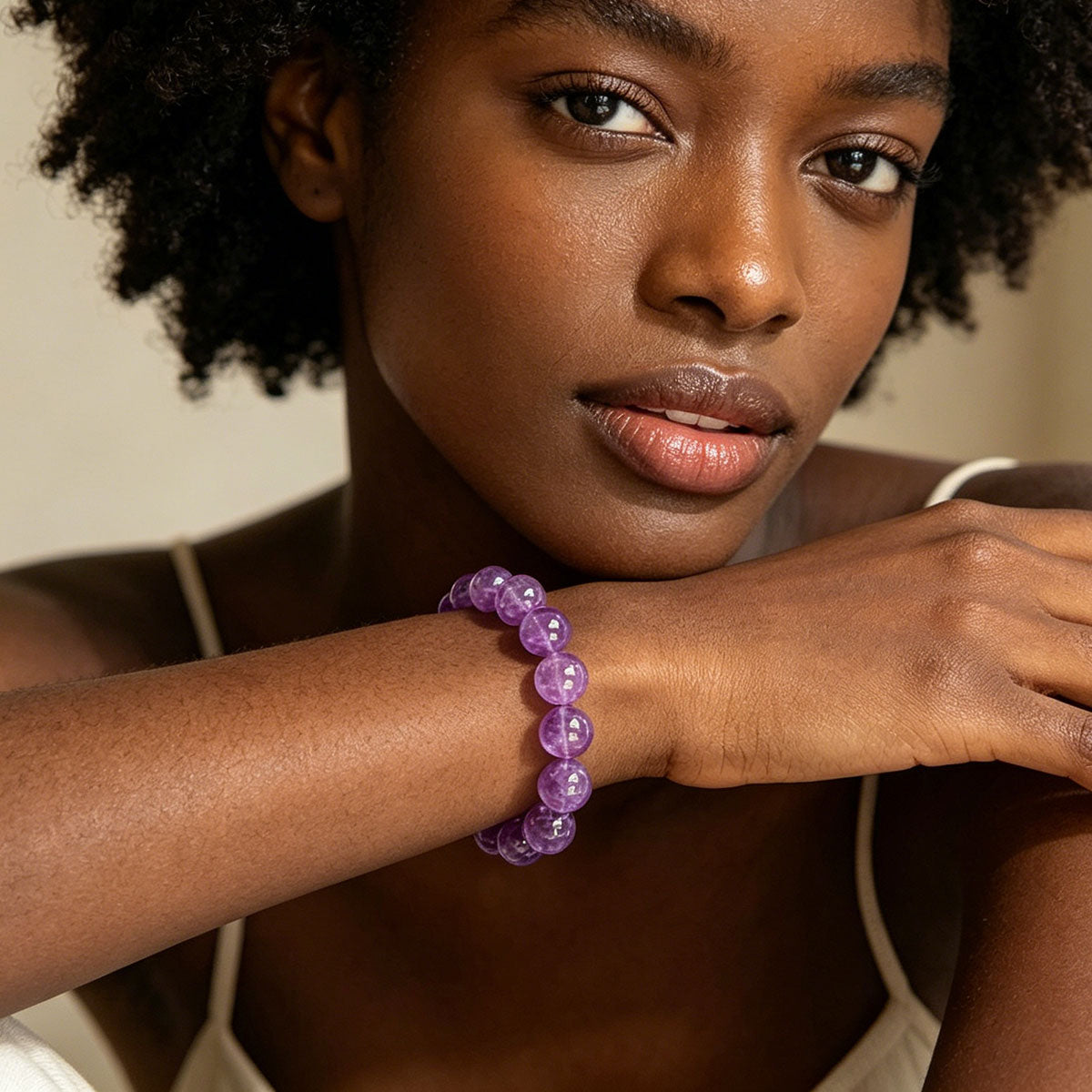 non-jewelry Decorative Amethyst Clear-Tone Bracelet