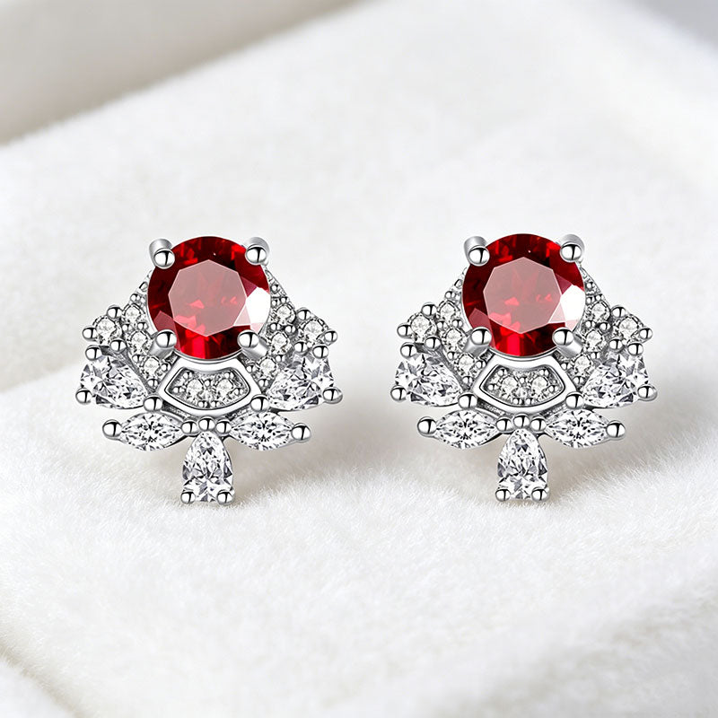 non-jewelry 925 Silver Drop Earrings with Natural Gemstones & Rhinestones
