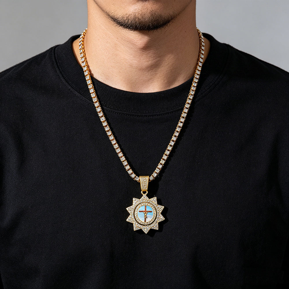 non-jewelry Faith-Inspired Cross Sunburst Pendant Necklace