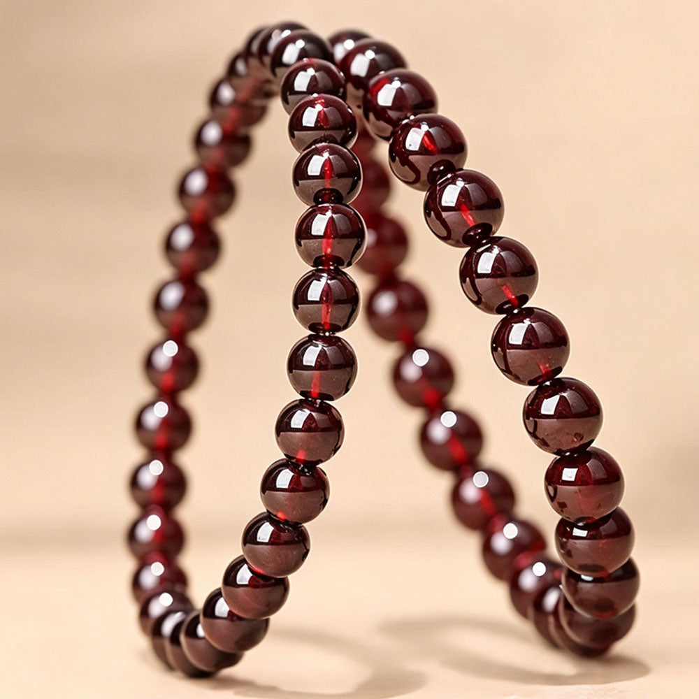 non-jewelry Garnet Statement Accessory Bracelet – Grounded Vibrant Color & Quiet Statement Style