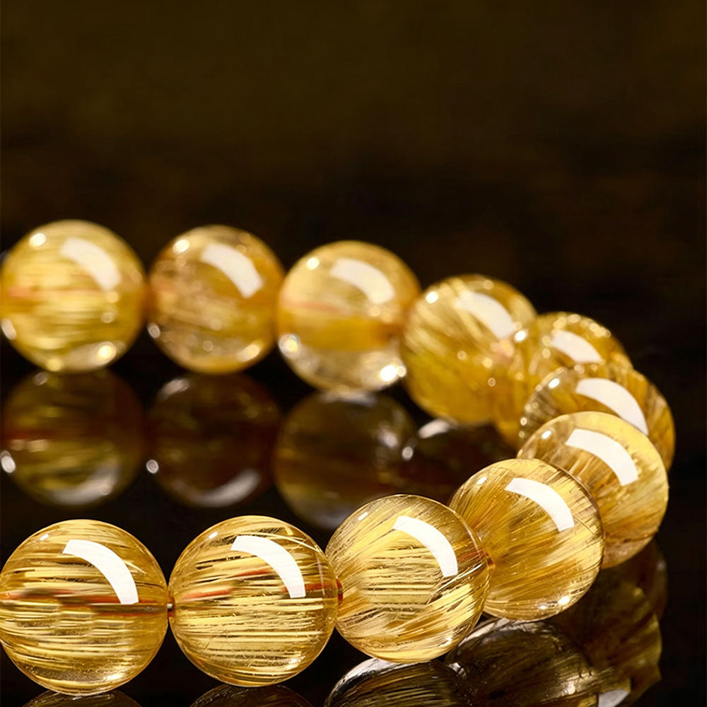 non-jewelry Decorative Gold Rutilated Quartz Rich Color Bracelet