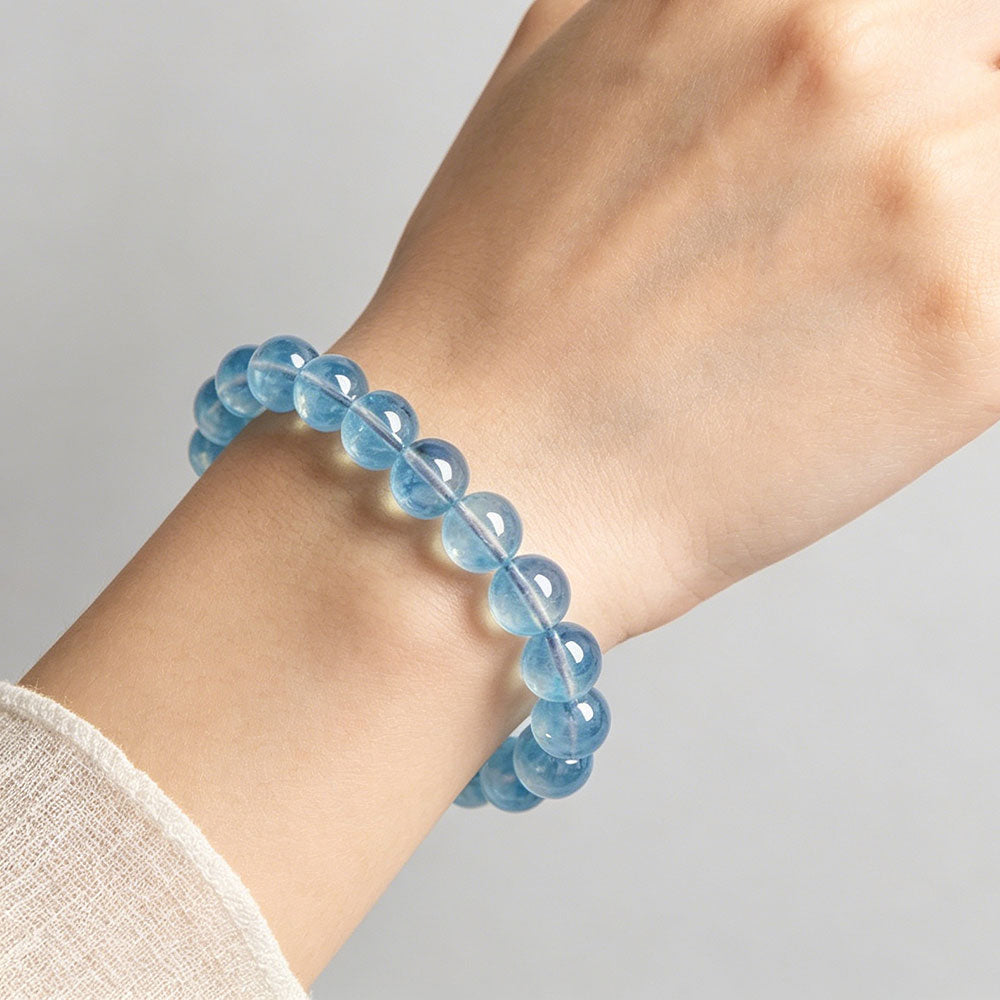 non-jewelry Aquamarine Statement Accessory Bracelet – Soft Color & Clear-Tone Style