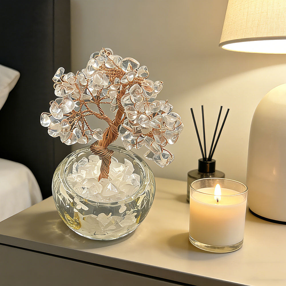 non-jewelry Rooted Clear-Tone Clear Quartz Crystal Tree