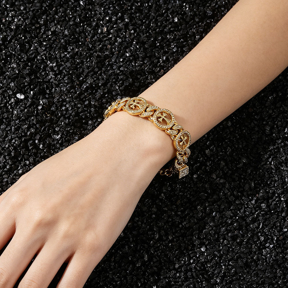 non-jewelry Decorative Cross Chain Bracelet for Structured Coordinated Styling