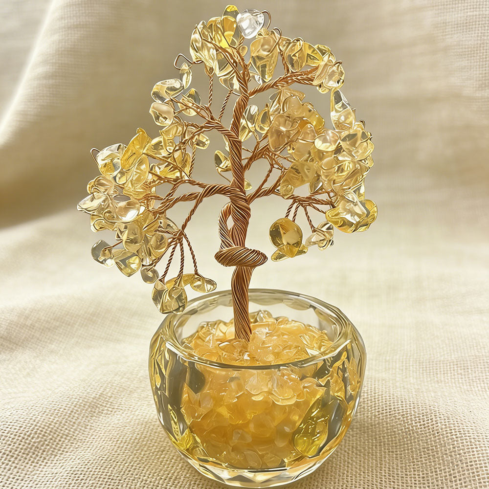 Citrine Crystal Tree by non-jewelry - Decorative Home Accent for Warm Yellow Color