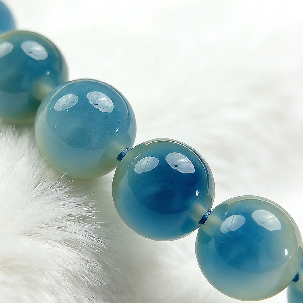 non-jewelry Blue Agate 8mm Round Beaded Bracelet