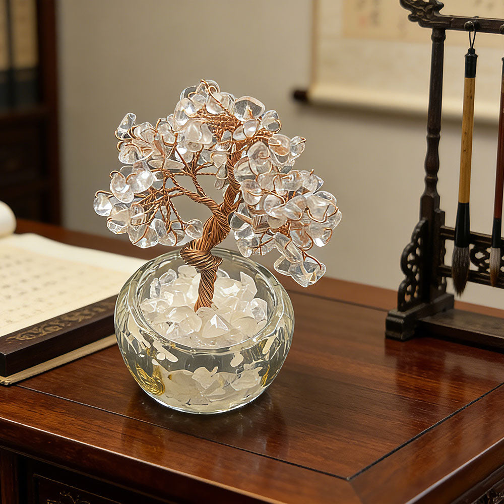 non-jewelry Rooted Clear-Tone Clear Quartz Crystal Tree