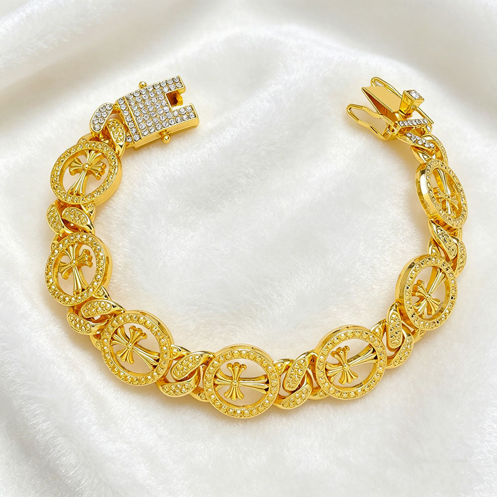 non-jewelry Decorative Cross Chain Bracelet for Structured Coordinated Styling