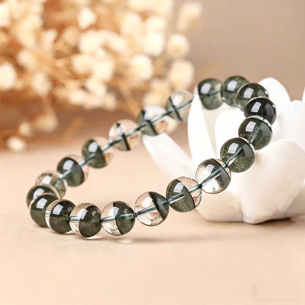 non-jewelry Green Phantom Quartz Statement Accessory Bracelet – Earth-Tone & Rich Color