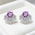 non-jewelry 925 Silver Drop Earrings with Natural Gemstones & Rhinestones