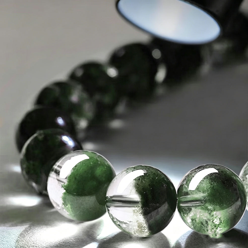 non-jewelry Green Phantom Quartz Statement Accessory Bracelet – Earth-Tone & Rich Color
