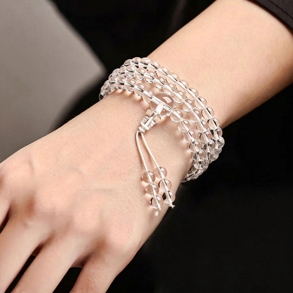 non-jewelry Decorative 108 Clear Quartz Mala Bracelet