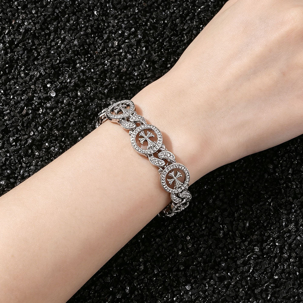 non-jewelry Decorative Cross Chain Bracelet for Structured Coordinated Styling