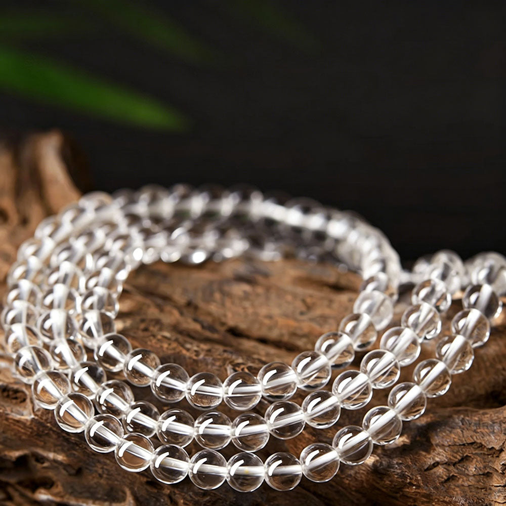 non-jewelry Decorative 108 Clear Quartz Mala Bracelet