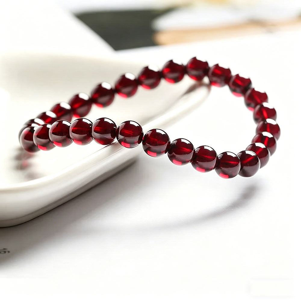 non-jewelry Garnet Statement Accessory Bracelet – Grounded Vibrant Color & Quiet Statement Style