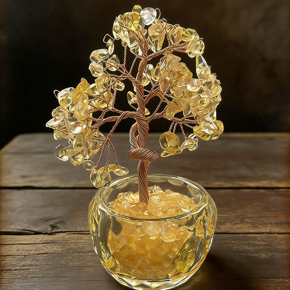 Citrine Crystal Tree by non-jewelry - Decorative Home Accent for Warm Yellow Color