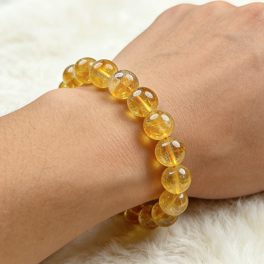 non-jewelry Decorative Golden Rutilated Quartz Bracelet for Decorative Clear-Tone